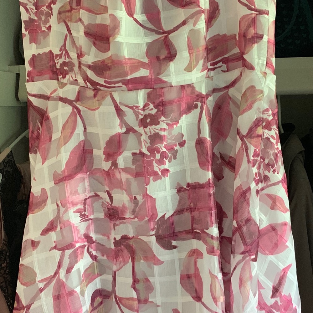 Beautiful sheer floral fabric dress